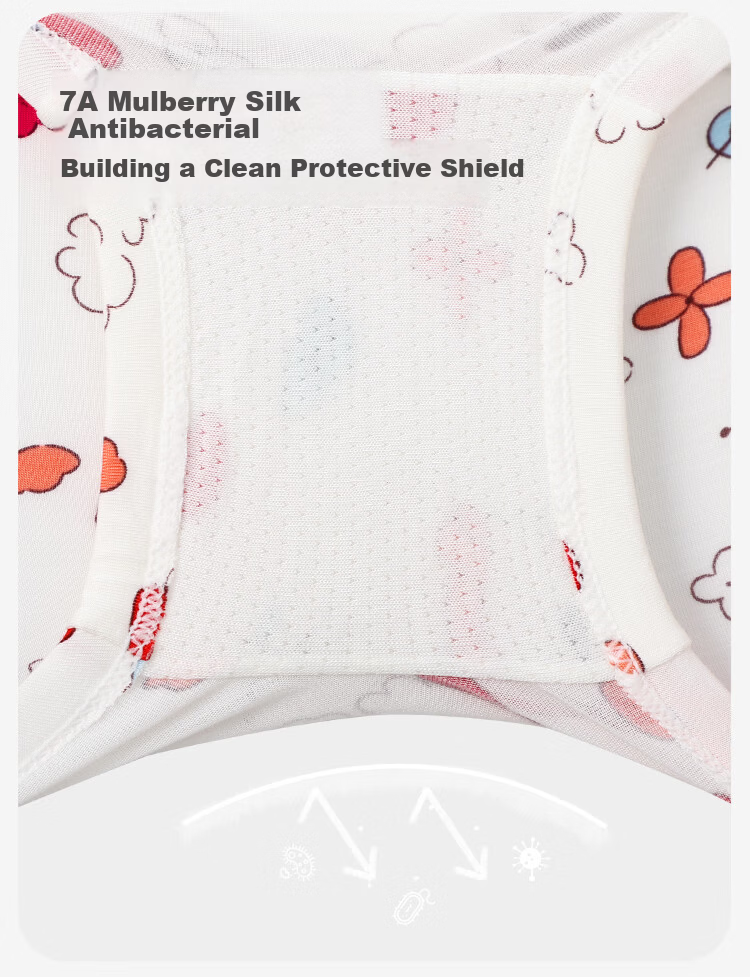Jiusuiban 7A Antibacterial Children's Underwear Boys and Girls Sweat-Absorbent 95% Cotton Shorts Youth Class A Silk Gusset Sports Boxer Briefs 6