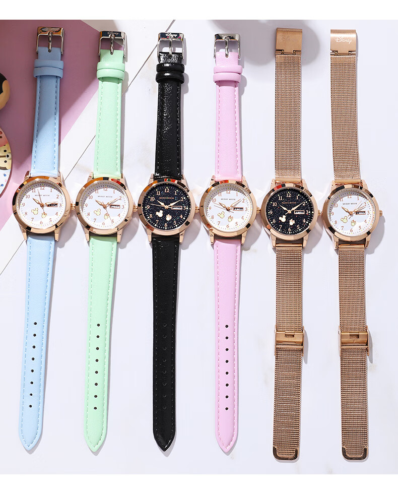 Disney Children's Watch, Girls' Student Back-To Gift, Cute Young Girl Exam Analog Quartz Wristwatch MK-11383B 8