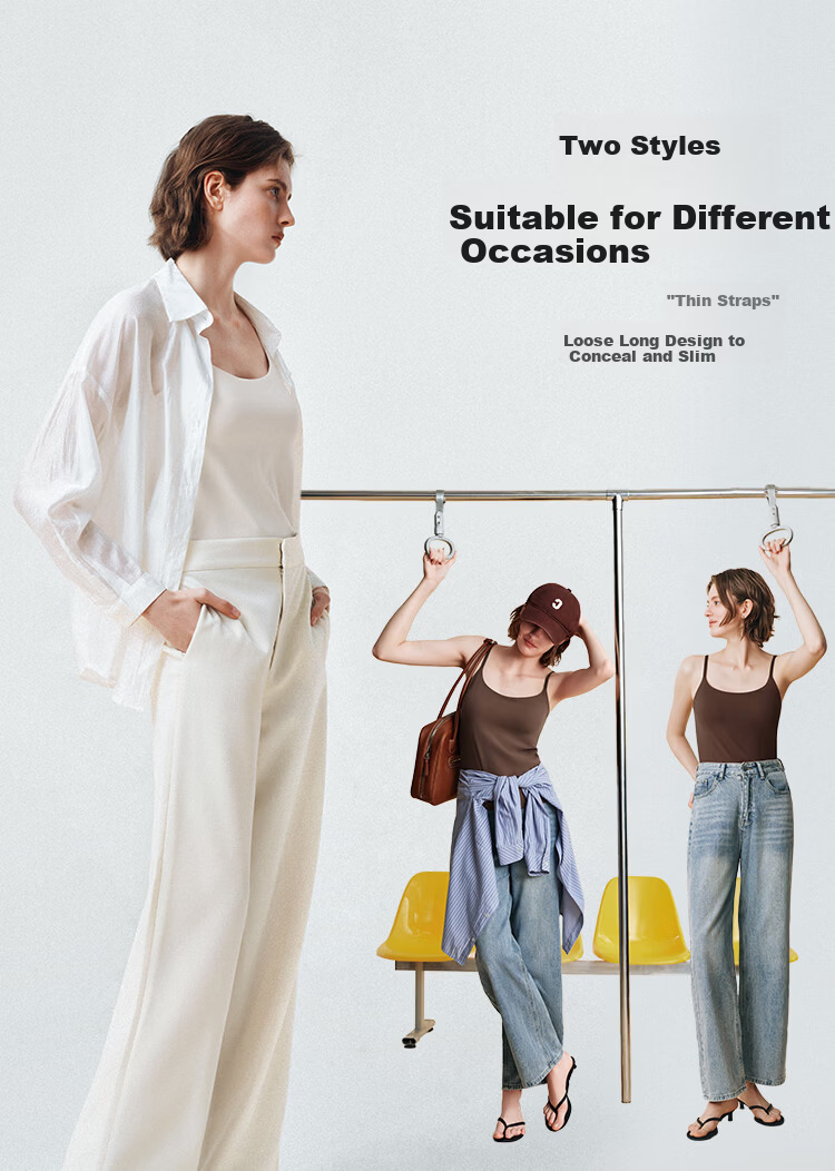 Ubras Yu Shuxin Same Style Small Milk Skin Sizeless Bra for Women with Chest Pads, Camisole Tank Top, Early Autumn Inner Wear Base Layer 4
