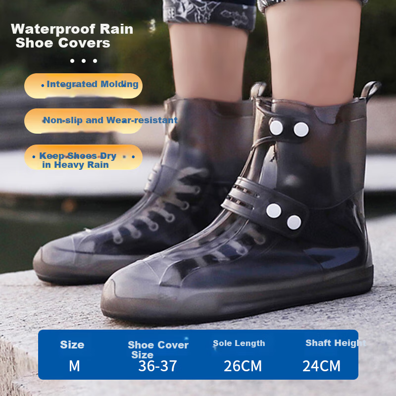 Lelandi Waterproof Rain Shoe Covers Thickened Wear-Resistant Non-Slip Rain Boots for Men and Women Size 36/37 L1150