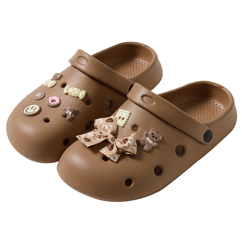 Taxiang Women's EVA Beach Shoes, Lightweight Outdoor Slippers, Sandals, Slip-Ons, TY008, Coffee Color, Size 40/41