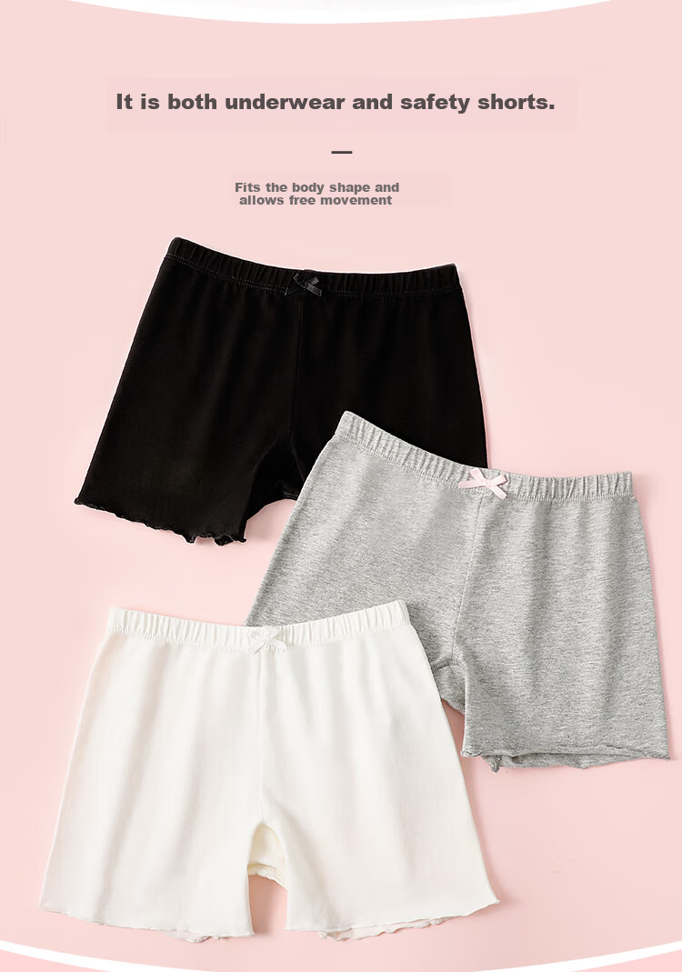 Dingguagua Girls' Anti-Exposure Safety Shorts Summer Solid Color 95% Cotton Baby Leggings Children's Boxer Briefs 8