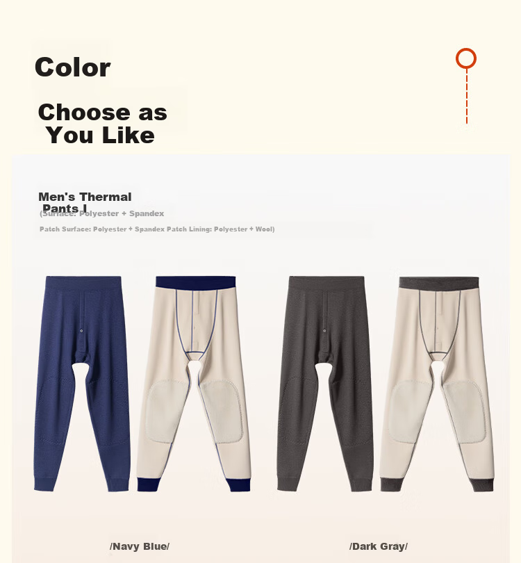 MiiOW Men's Thermal Underwear, Fleece-Lined Warm Long Johns, Cold-Resistant Pants for Autumn And Winter, Base Layer Leggings, Single Pants, Lining Pants 21