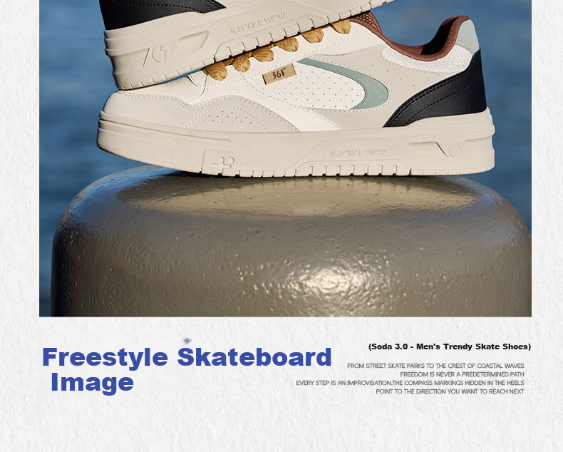 361° Men's Sports Shoes Spring Summer New Retro Leather Basic White Casual Sneakers 672616619-5 23
