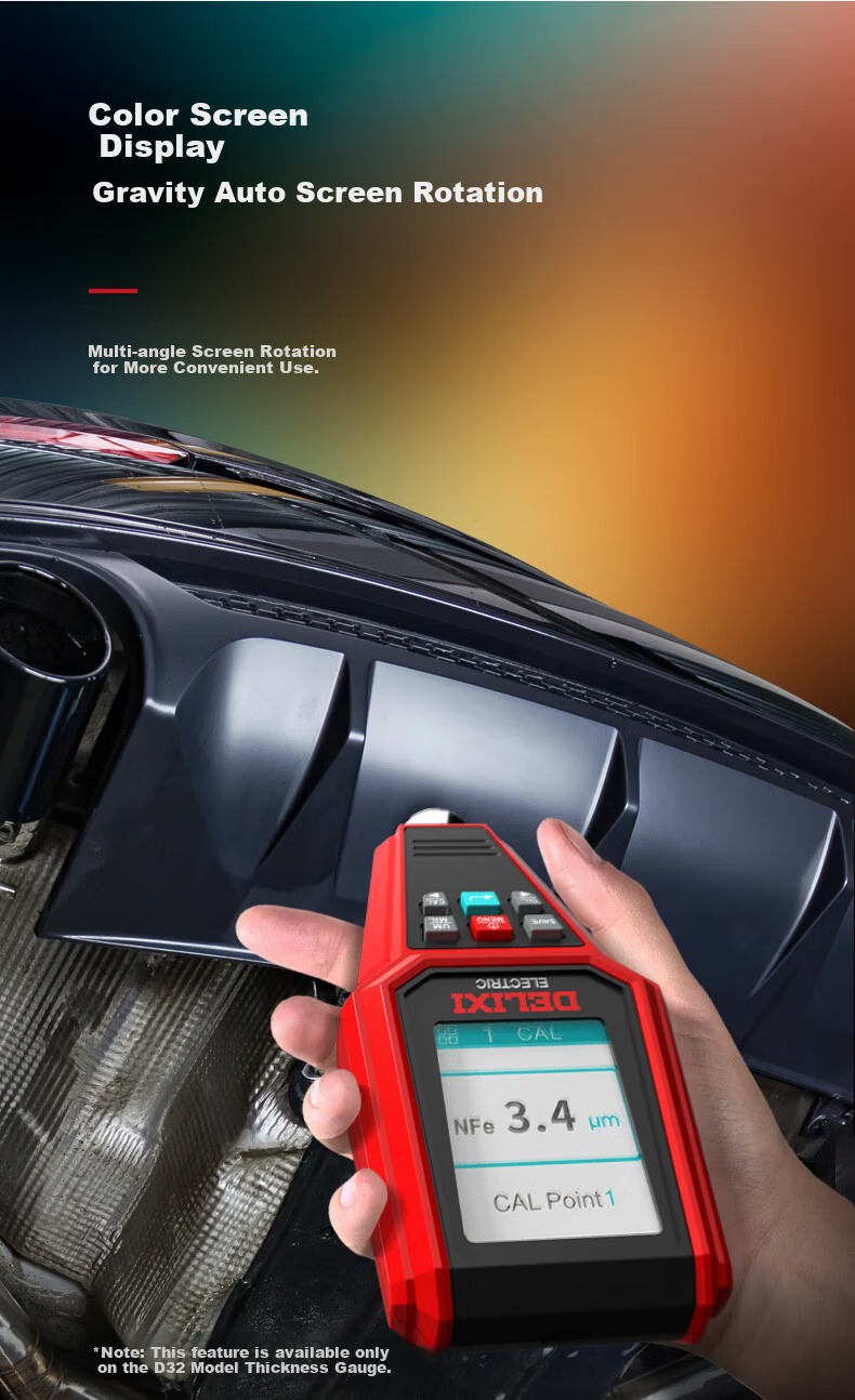 DELIXI ELECTRIC Digital Coating Thickness Gauge Automotive Paint Film Thickness Tester DTG D33 12