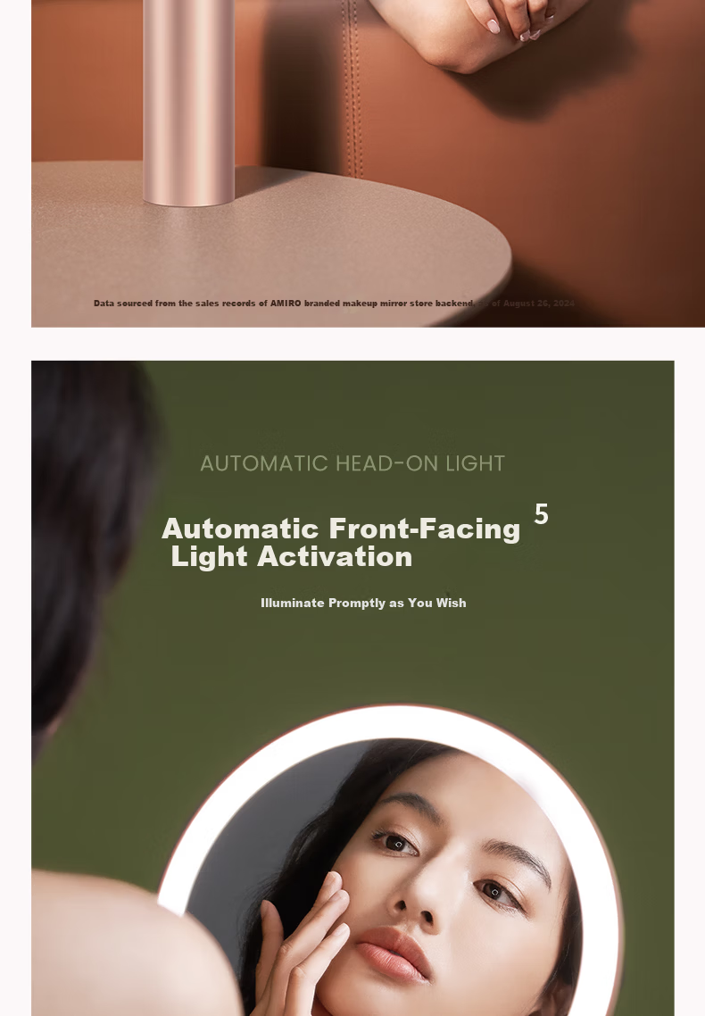 AMIRO O Series Makeup Mirror Portable Desktop Storage Multifunctional Base 9