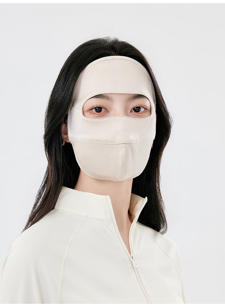 ZIY Sunscreen Face Mask Full Face Coverage Breathable Summer Mulberry Silk UV Protection Face Bikini Mask for Women 12