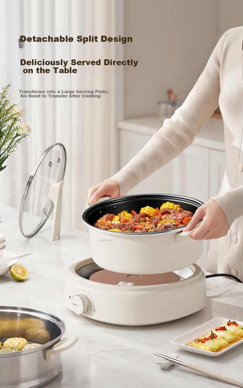 Joyoung ZMD Safety Series Electric Hot Pot IH Heating Multifunctional Cooker 2200W Power Electric Cooking Pot Detachable 6L Large Capacity HG60-G720 3