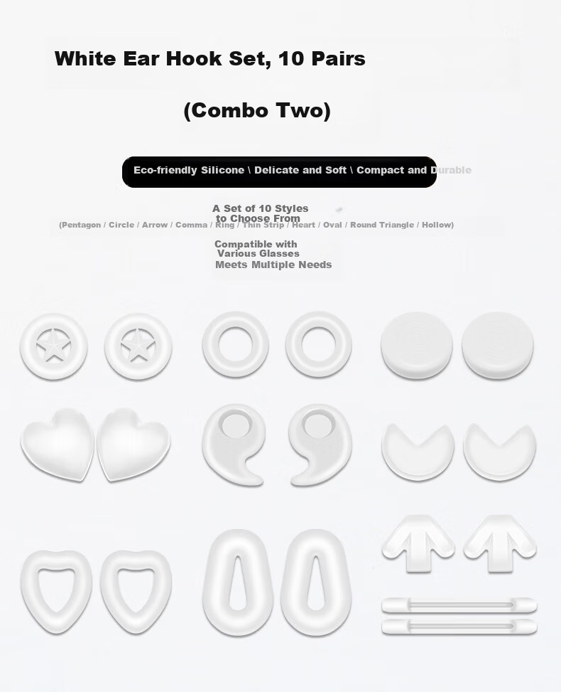 SooGree Anti-Slip Silicone Ear Hooks Replacement Eyeglass Temple Tips Accessories 24