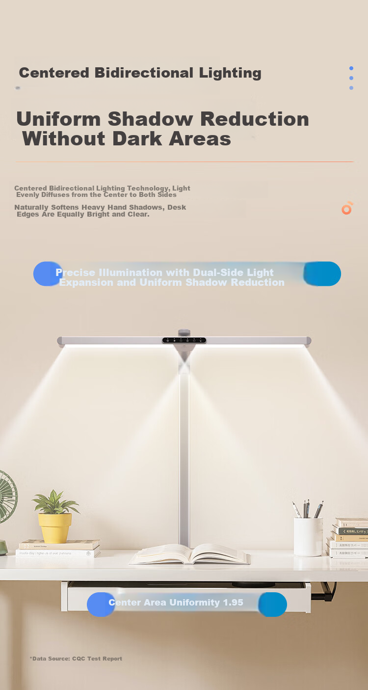 Haishibao National AA Grade Children's Eye Protection Lamp Student Study Anti-Blue Light Anti-Myopia Full Spectrum Dormitory Desk Lamp L3 12