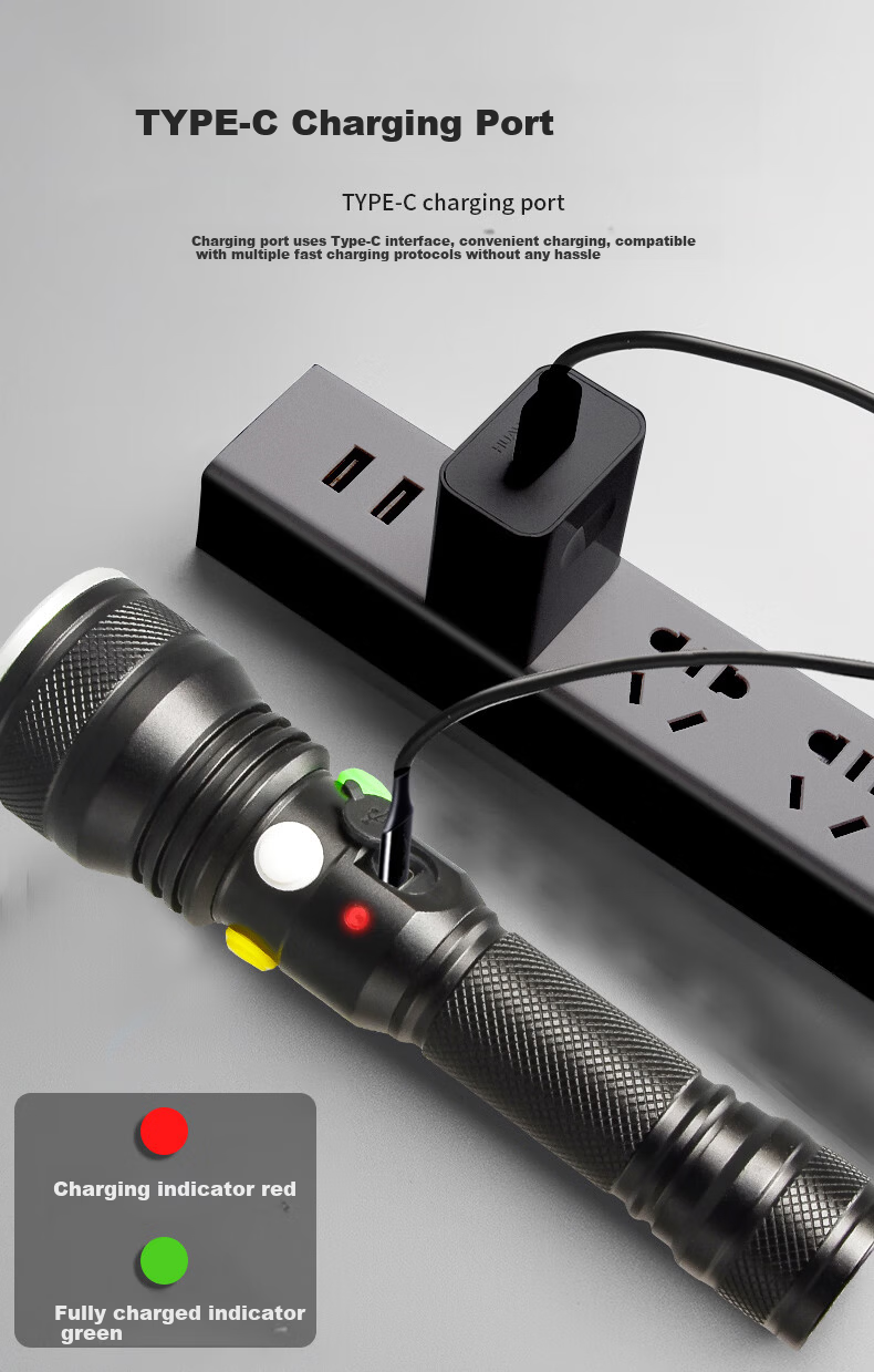Jujingyang Railway Flashlight Signal Light Four-Color High Brightness Red White Yellow Green 2033 Rechargeable Traffic Train Indicator Light 4