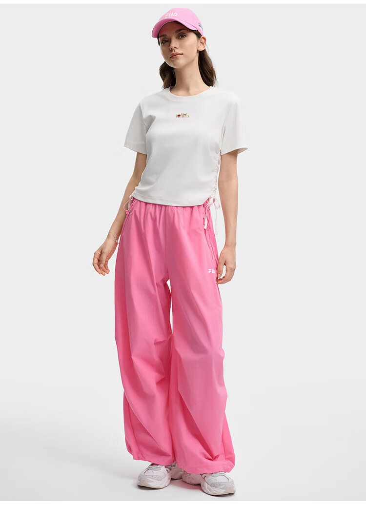 FILA Women's Woven Long Pants 2026 Summer Casual Loose Cool Sun-Protective Straight-Leg Trousers [Han So-hee Style] 43