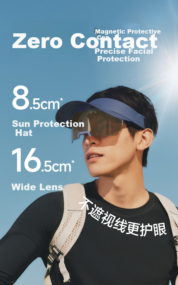 Beneunder Magnetic Sunglasses Sun Hat for Men Full Face Sunshade Hat Open Top Outdoor Sports Cycling Detachable Polarized Lenses 7