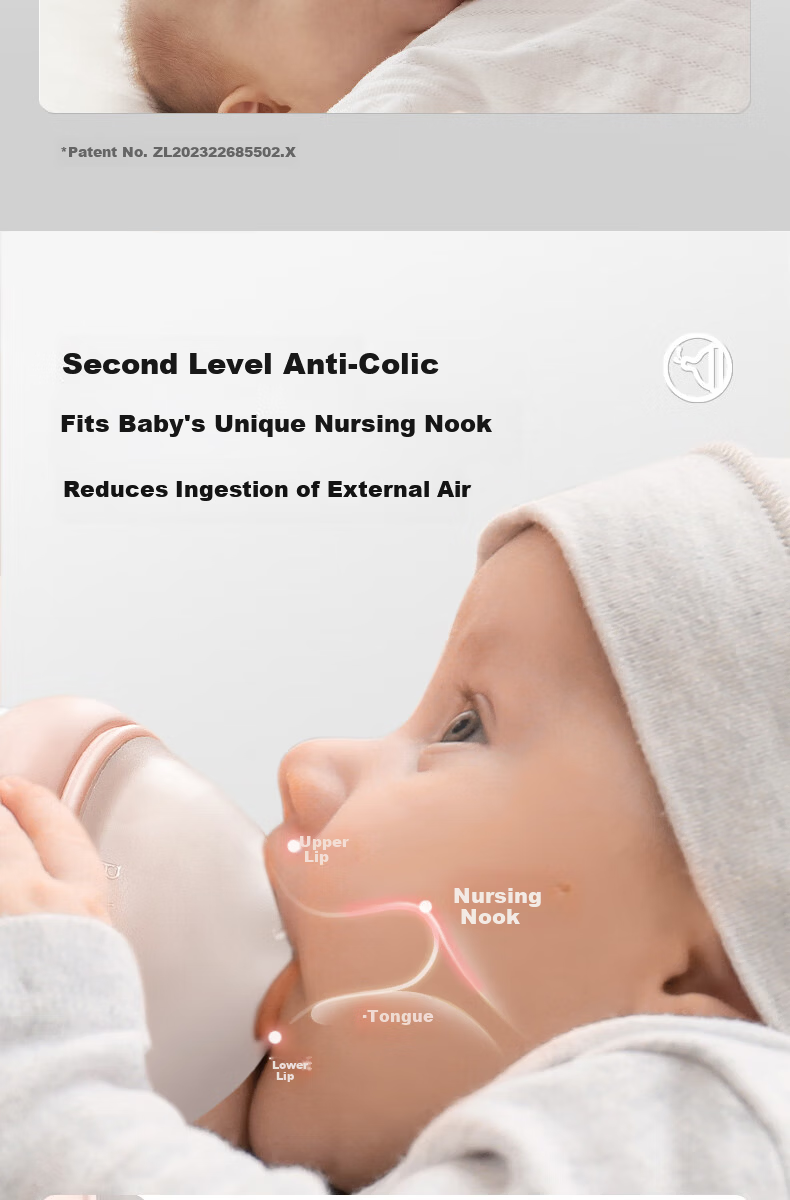 Babycare Anti-Colic Wide Neck Glass Baby Bottle 100ml for Newborns 0-6 Months 3