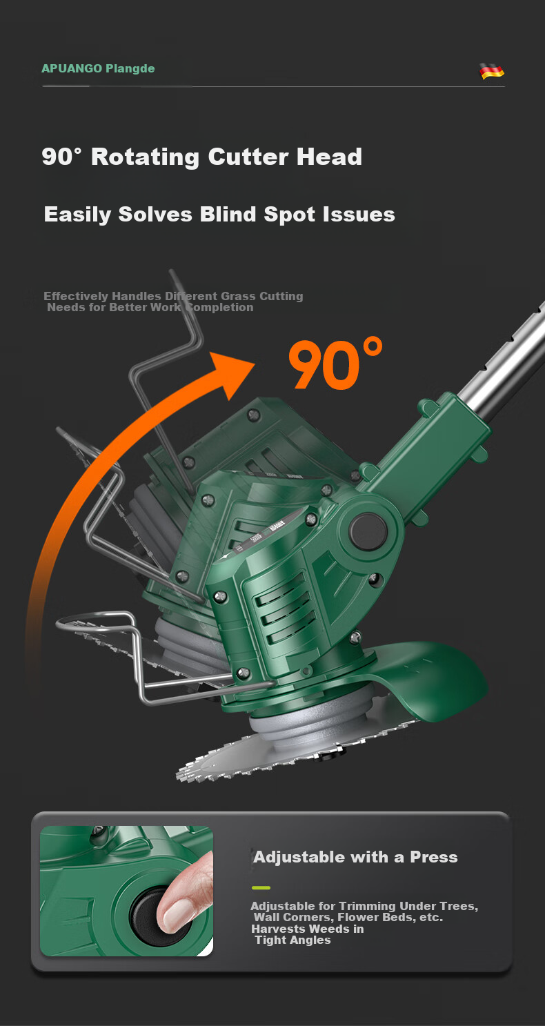 PUANGD Cordless Grass Trimmer Multifunctional High-Power Lawn Mower Home Weed Cutter 10