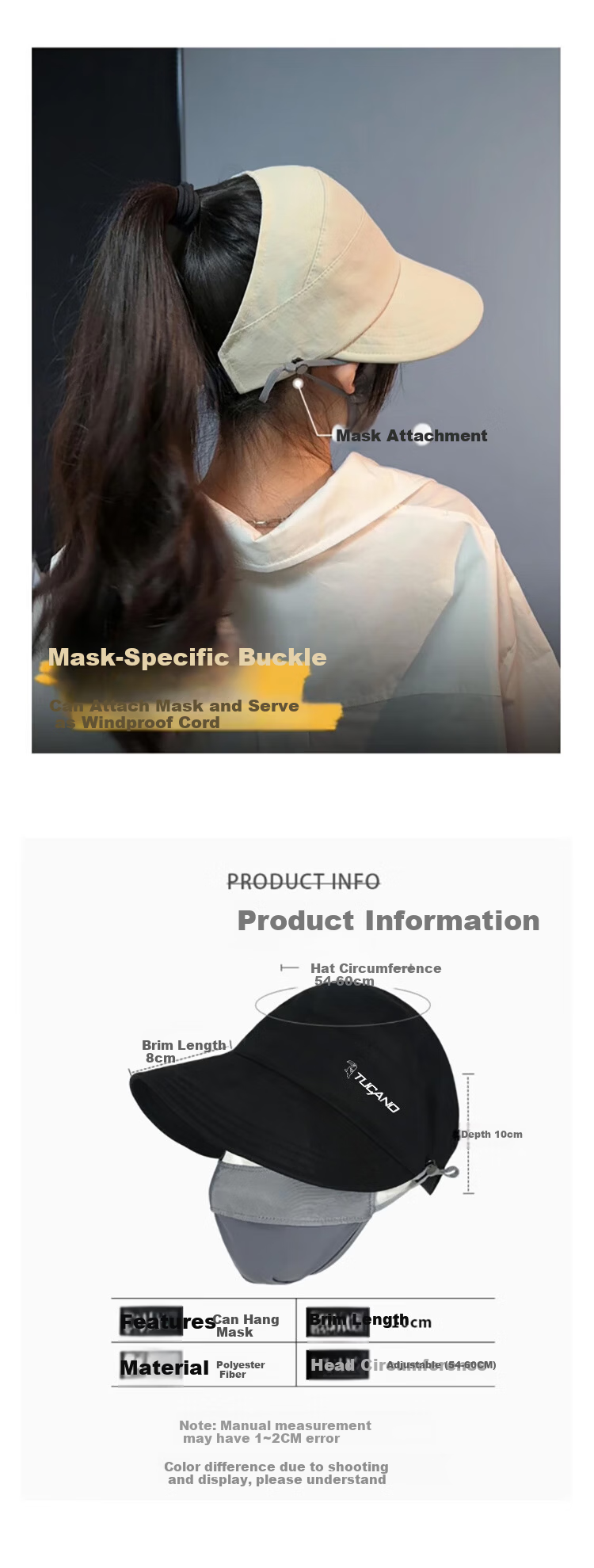 TUCANO Women's Summer Sun Protection Bucket Hat Open Top 2025 New Face-Slimming UV Protection Cap 2