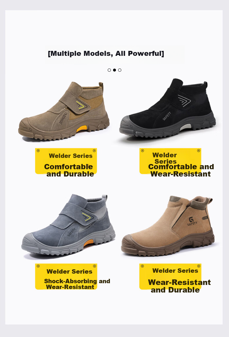 Jingtu Electric Welder Labor Protection Shoes Men's Steel Toe Anti-Smash Anti-Puncture Lightweight Comfortable Wear-Resistant Safety Work Shoes 3025G Size 43 12