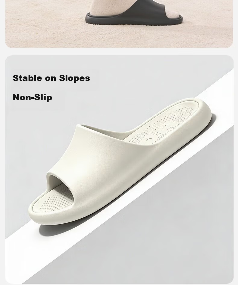 HIPANDA Non-Slip Soft Sole Slippers Durable Couple Home Bathroom Indoor Shower Slippers Dark Night Black Size 40-41 11
