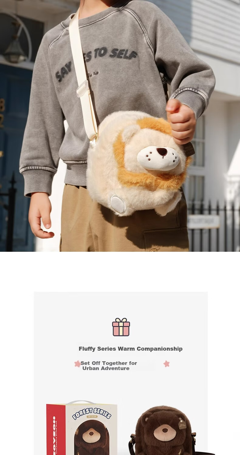 Zoy Zoii Kids Plush Crossbody Bag Shoulder Bag Cute Winter Travel Small Backpack Boys Girls Holiday Gift 13