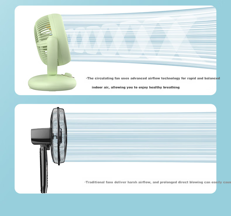 DIAMOND Air Circulation Fan Home Electric Desktop Table Fan High Airflow Oscillating AC Fixed Frequency Quiet Lightweight Fan Bedroom Energy-Saving Small Fan KFX2406J 7