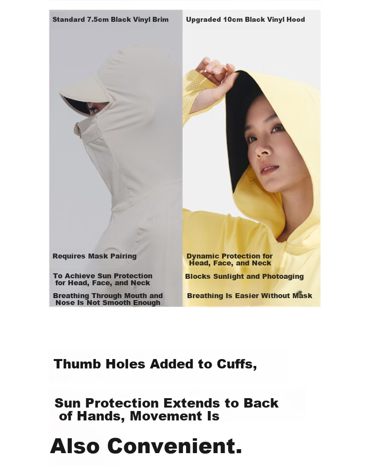 Beneunder Women's UV Protection Ice Silk Lightweight Cooling Sunshade Hoodie UL002 Frost Cream Yellow M 18