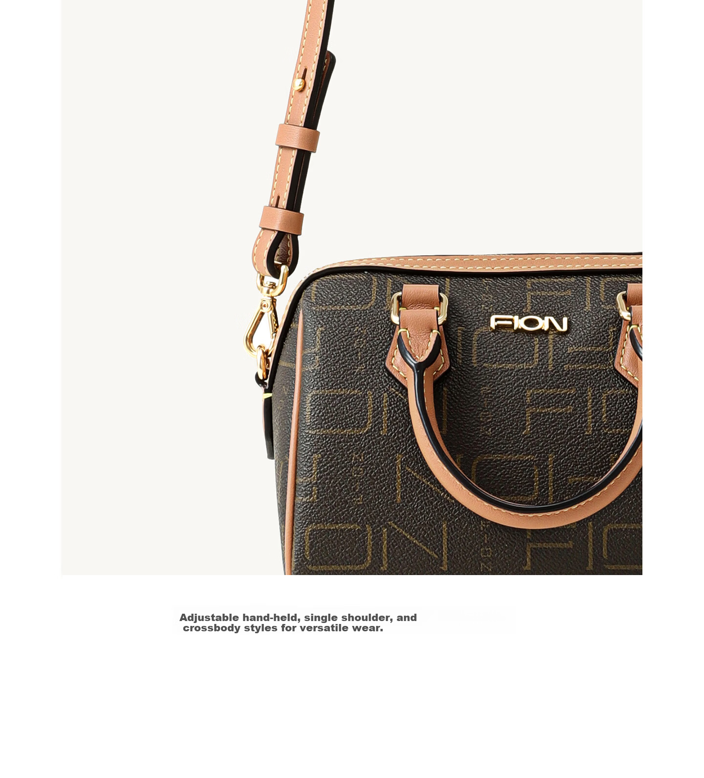 FION New Boston Bag Women Shoulder Crossbody Bag Versatile Birthday Gift 5
