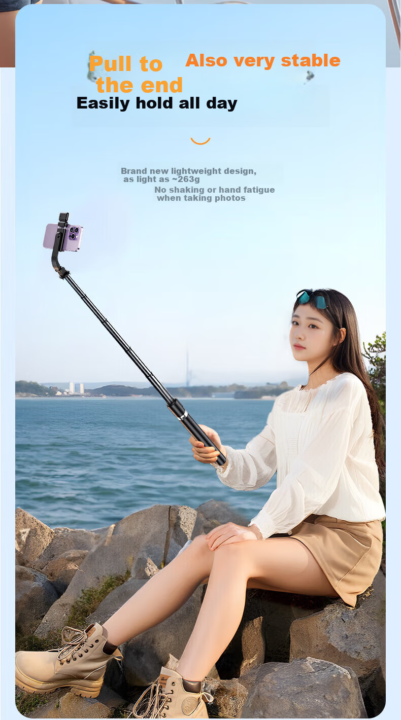 Suoying [Hot Sale 500K+] Selfie Stick Tripod Phone Holder Floor Stand 360° Rotation Anti-Shake 3-Axis Gimbal Portable Travel Live Streaming Desktop Shooting Rod 14
