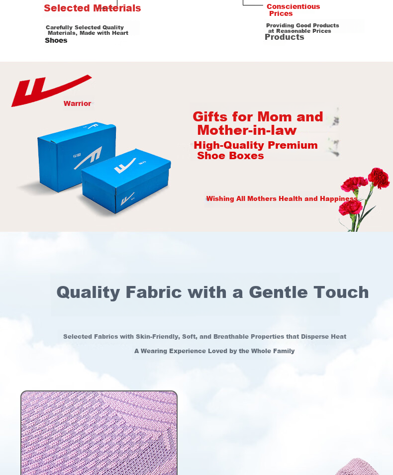 Warrior Mom Shoes Spring Summer New Breathable Cotton Insole Slip-On Mesh Non-Slip Casual Shoes Rose Red Size 37 3