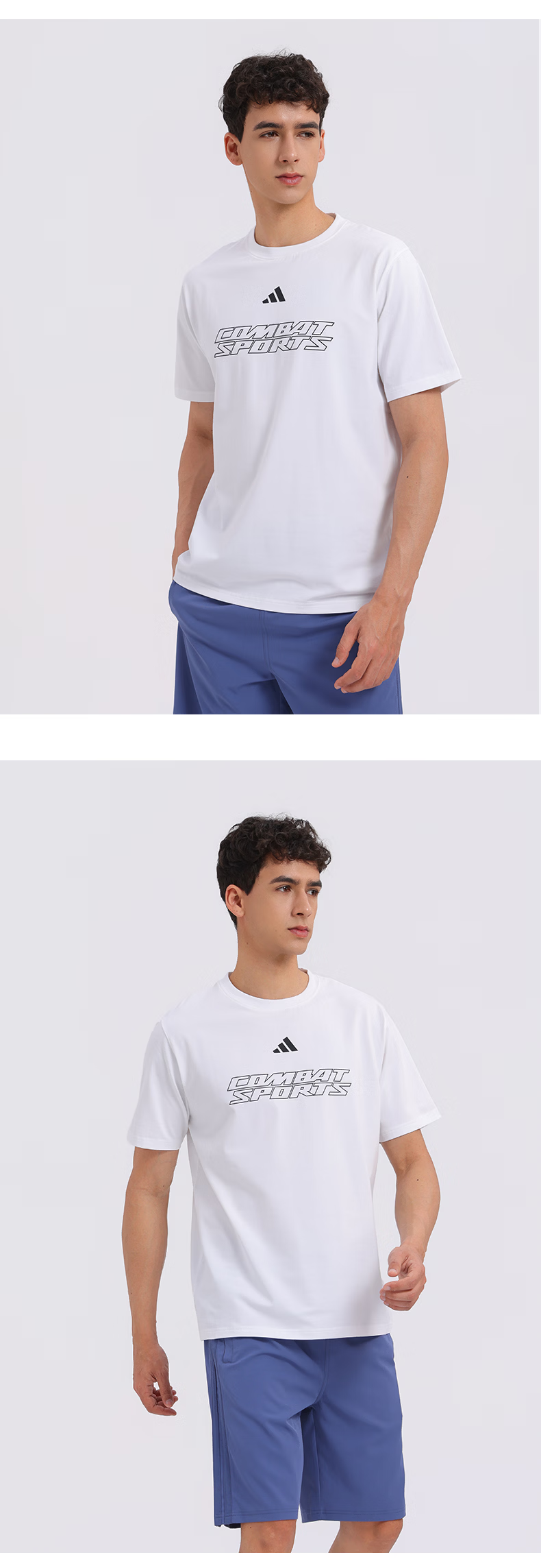 Adidas Men's Short Sleeve 2026 New Casual Sports Fitness Skin-friendly Cotton Crew Neck T-Shirt Olive Green/White 2XL 9