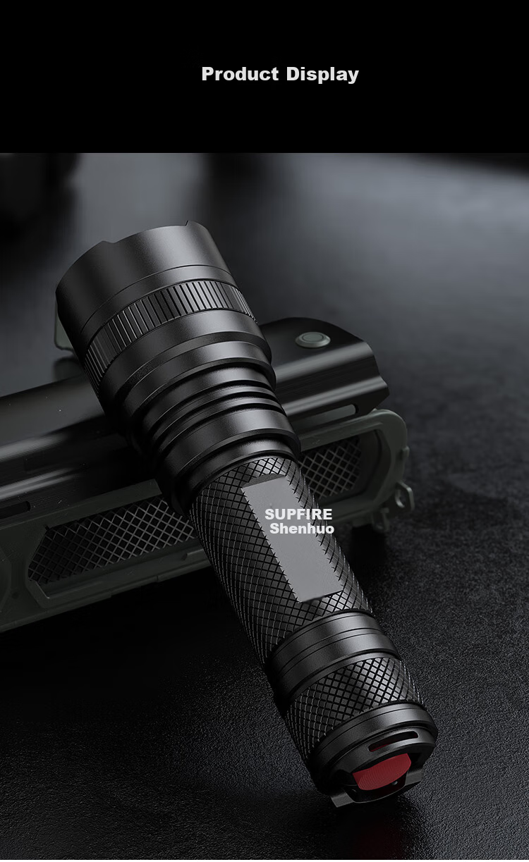 SupFire High Brightness Tactical Flashlight Long Range Long Battery Life Military Outdoor Survival Industrial Lighting 200000 Lumens 7