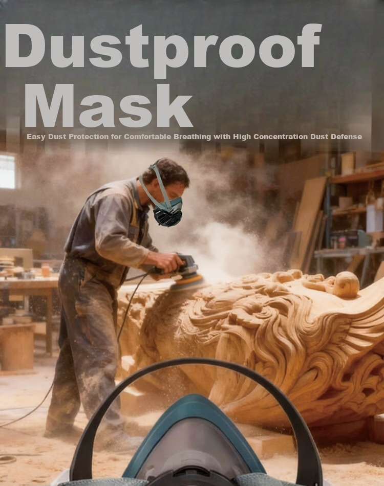 Puda Dust Mask, Heavy-Duty Grinding Face Shield for Industrial Dust, Welding, Renovation, Painting, Coal Mining, Cement, Smog And Droplet Protection, Liquid Silicone Mask FC-8017 with 20 Filter Pads Included 1