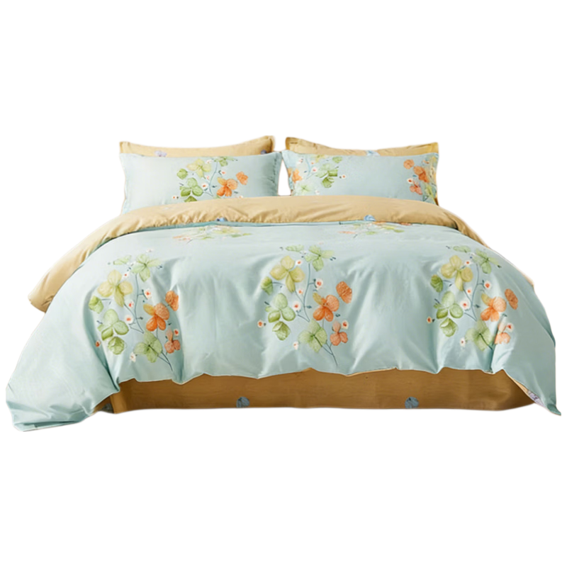 Hengyuanxiang A-Class 100% Pure Cotton Four-Piece Set Double 1.5/1.8m Bedding Full Cotton Bed Sheet Quilt Cover 200*230cm