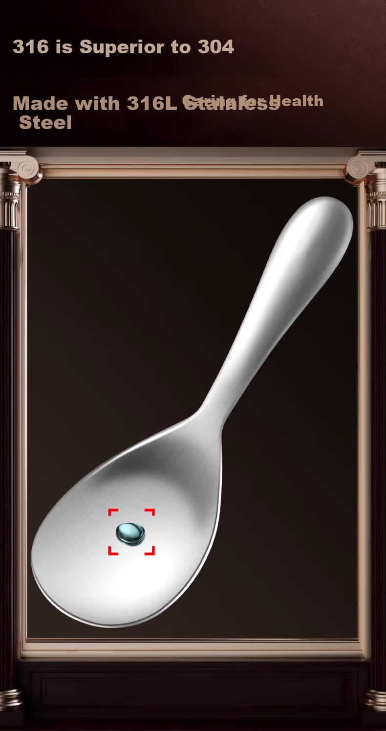 KATEI STORY Japanese 316L Stainless Steel Rice Scoop Non-Stick Food-Grade Rice Paddle for Household Rice Cooker 3