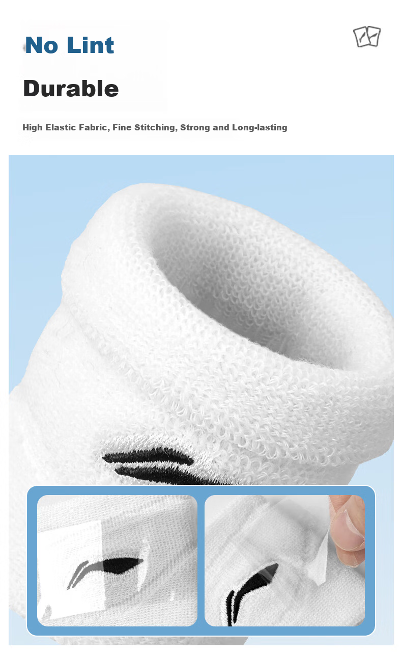 LI-NING Wristband Sports Fitness Sweat-Absorbing Wrist Towel for Badminton Basketball Volleyball Tennis Tendonitis Wrist Injury 11