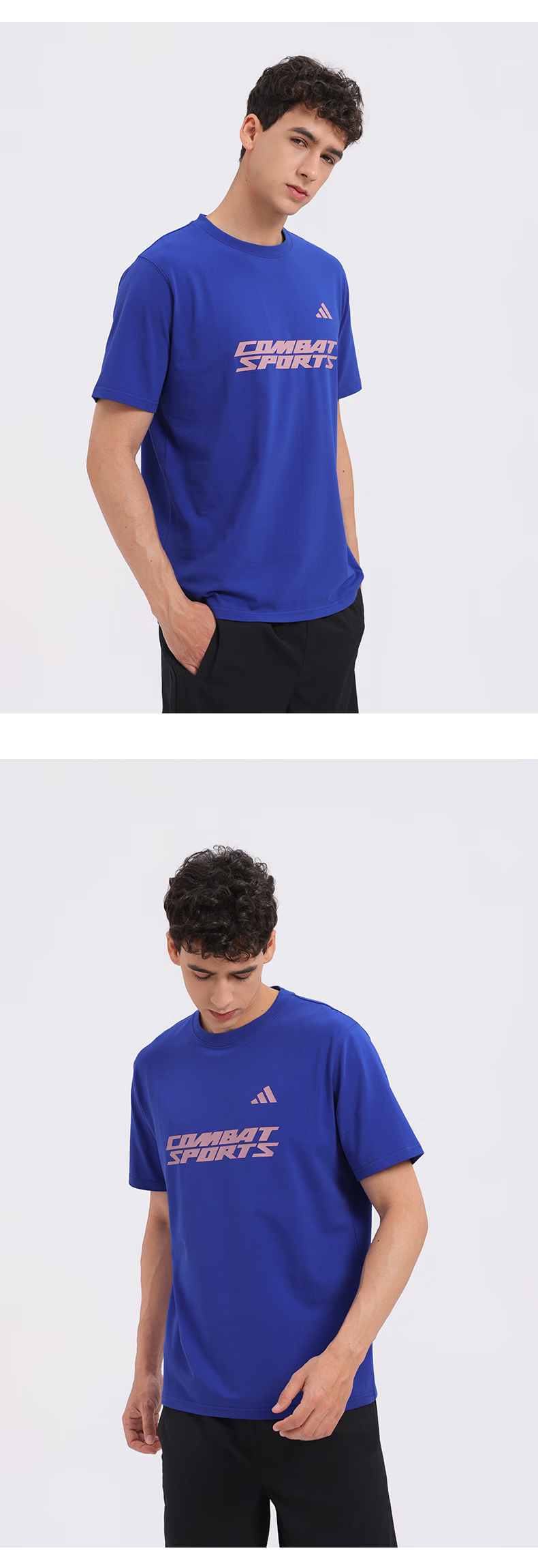 Adidas Men's Short Sleeve 2026 New Casual Sports Breathable Fashion Versatile Crew Neck T-Shirt Black/White S 7