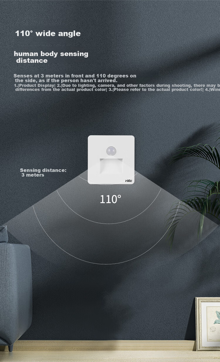 NVC Human Sensor Smart Night Light 86 Embedded Footlight Spotlight Corridor Passageway Light with Delay Off Function 2