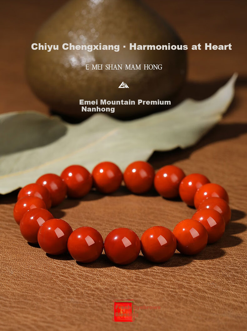 Emei Mountain Liangshan South Red Agate Beaded Bracelet Couples Unisex Zodiac Year Lucky Beads Mother's Day Gift 1
