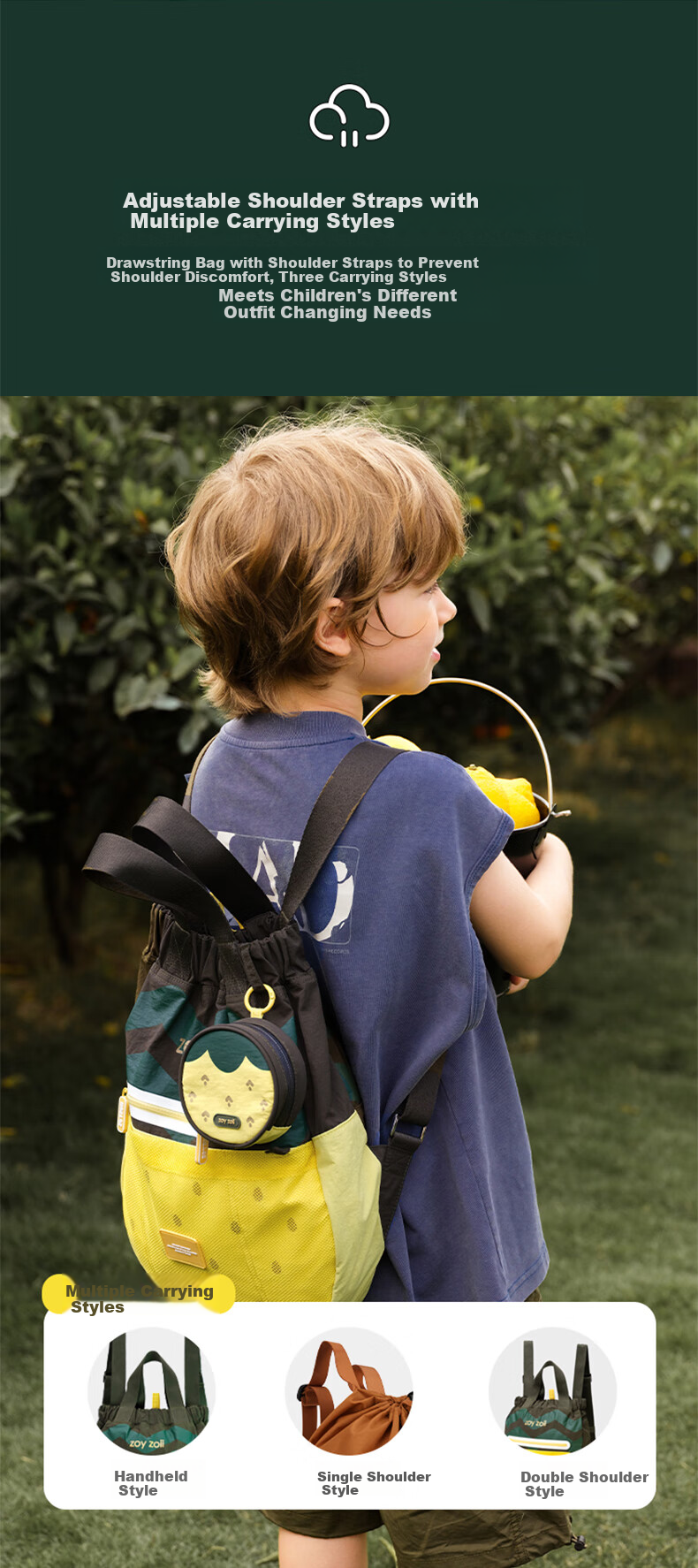 Zoy Zoii Kids Backpack Outdoor Travel Bag Lightweight School Bag for Boys and Girls Kindergarten Children’s Day Birthday Gift 5