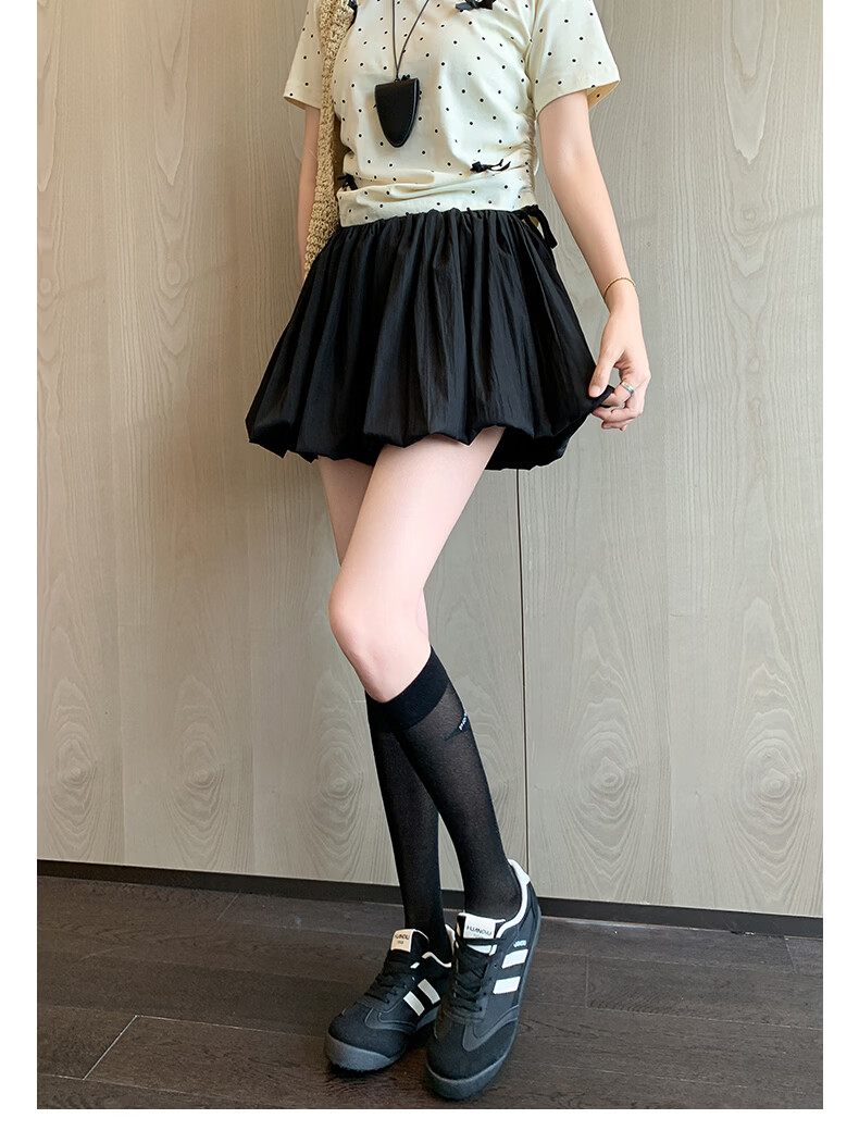Langsha Bud Short Skirt Women's Spring Summer Sweet Slim A-Line Anti-Exposure Puff Cake Lantern Skirt 14