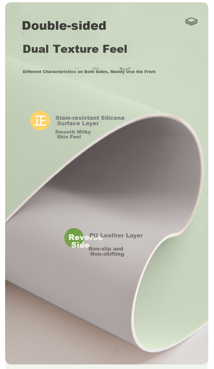 JD Jingzao Desk Mat Computer Desk Pad Desktop Protector Office Desk Mat Student Writing Pad Green Gray 60x120cm 15