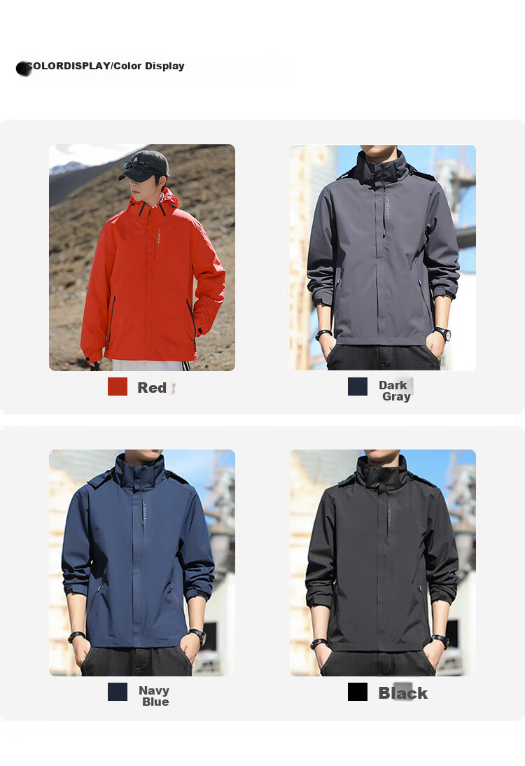 JEEP SPIRIT Unisex 3-in-1 Windproof Waterproof Warm Jacket Dark Gray 2XL 9