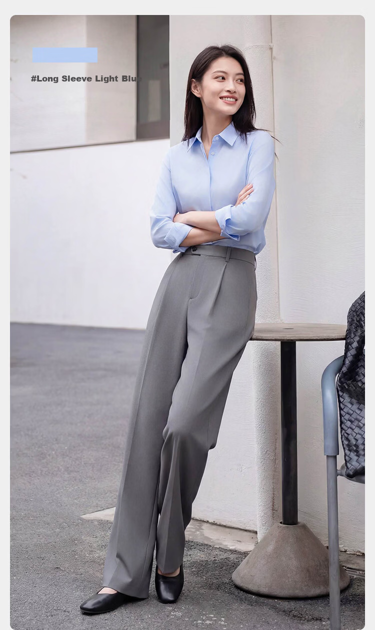 JD Jingzao 100-Count Cotton Women's White Long Sleeve Business Shirt Spring New White Long Sleeve L 15