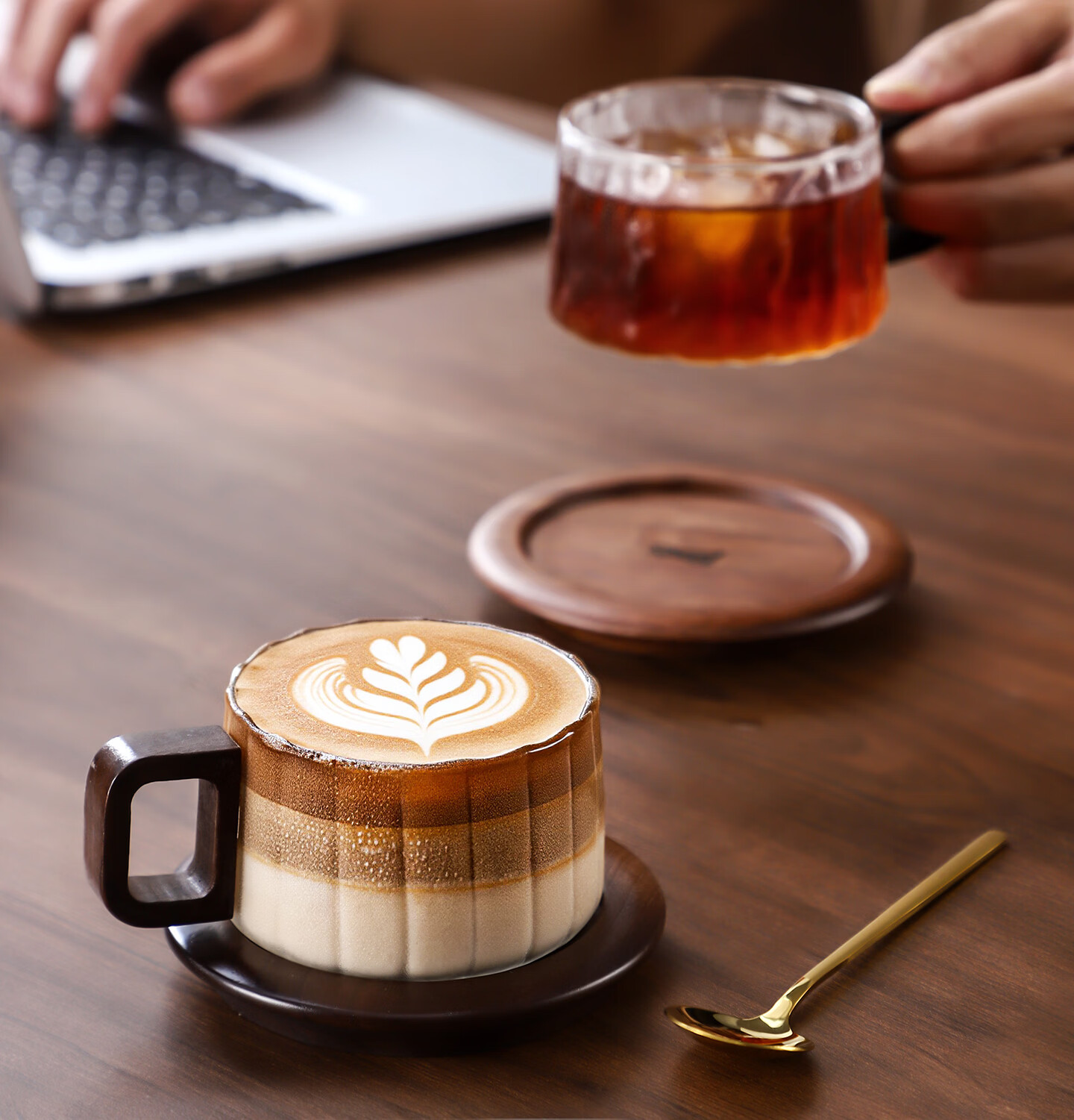 Bincoo Japanese Style Coffee Cup and Saucer Set High-End Afternoon Tea Gift Box with Spoon Stylish Glass Coffee Cups 16