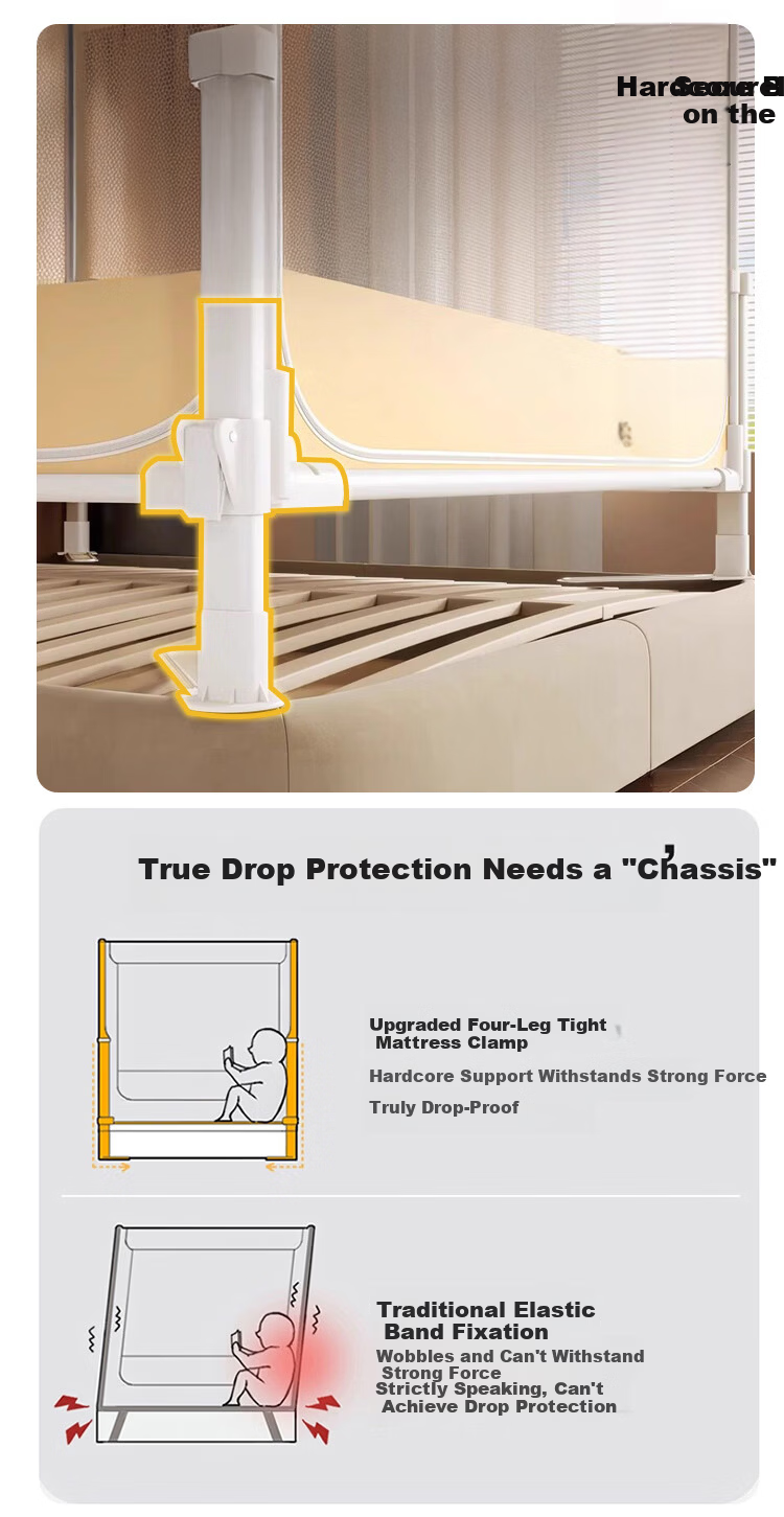 MUJI Home Square Press-Foot Baby Mosquito and Fall-Proof Playpen Mosquito Net with Three Doors 1.8×2m [Four-Sided Bottom Support] 4