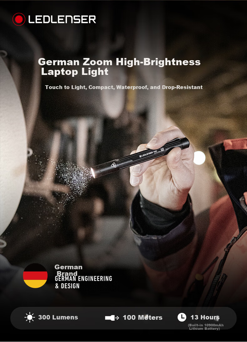 LED LENSER High-Power P4 Pen-Style Portable EDC Flashlight Battery-Powered 3