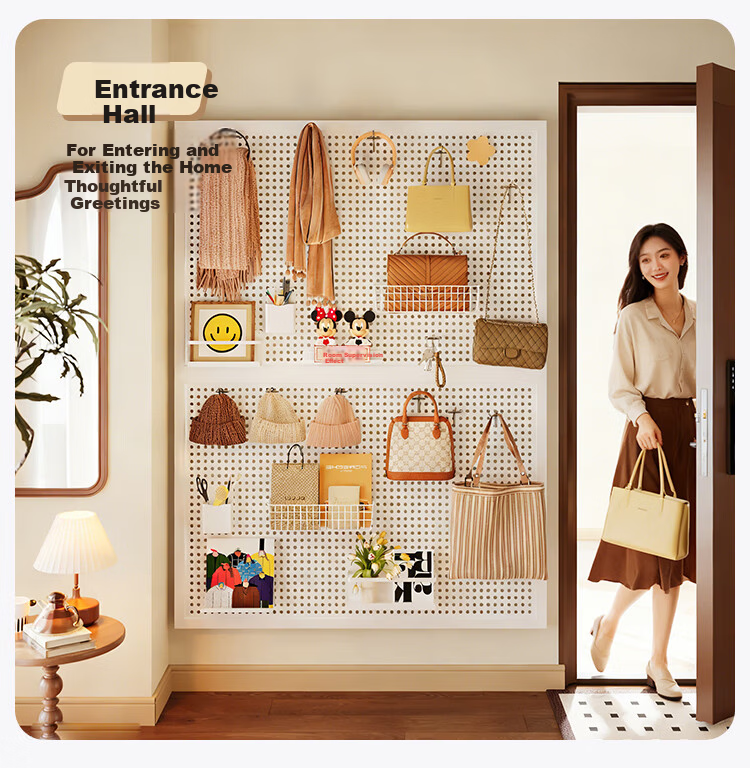 Yicai Nianhua Plastic Pegboard Accessories (8-Piece Set) Wall Storage Rack YCI7378-WH 15
