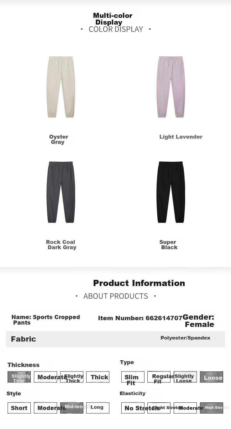 361° Women's Sports Pants Spring Summer New Quick-Dry Casual Loose Jogger Pants 662614707-5 18
