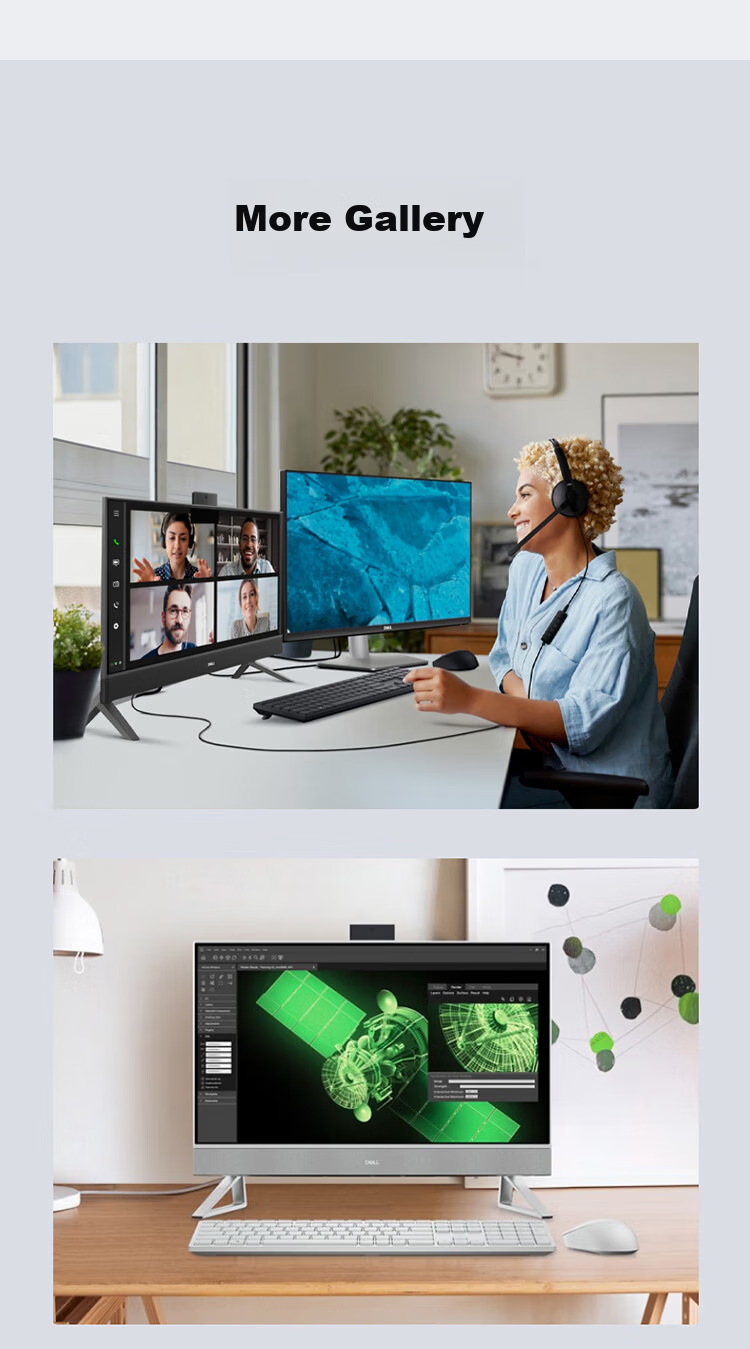 Dell Inspiron New High-End All-in-One Desktop Computer (13th Gen i5, 16GB RAM, 512GB SSD) Black 23.8-inch Screen Business Office Multimedia Learning Machine 23