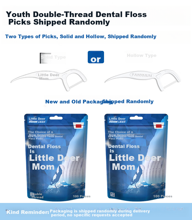 Deer Mom Ultra-Fine Dental Floss Picks Bulk Pack 150pcs Family Size Deep Clean Interdental Toothpicks 15