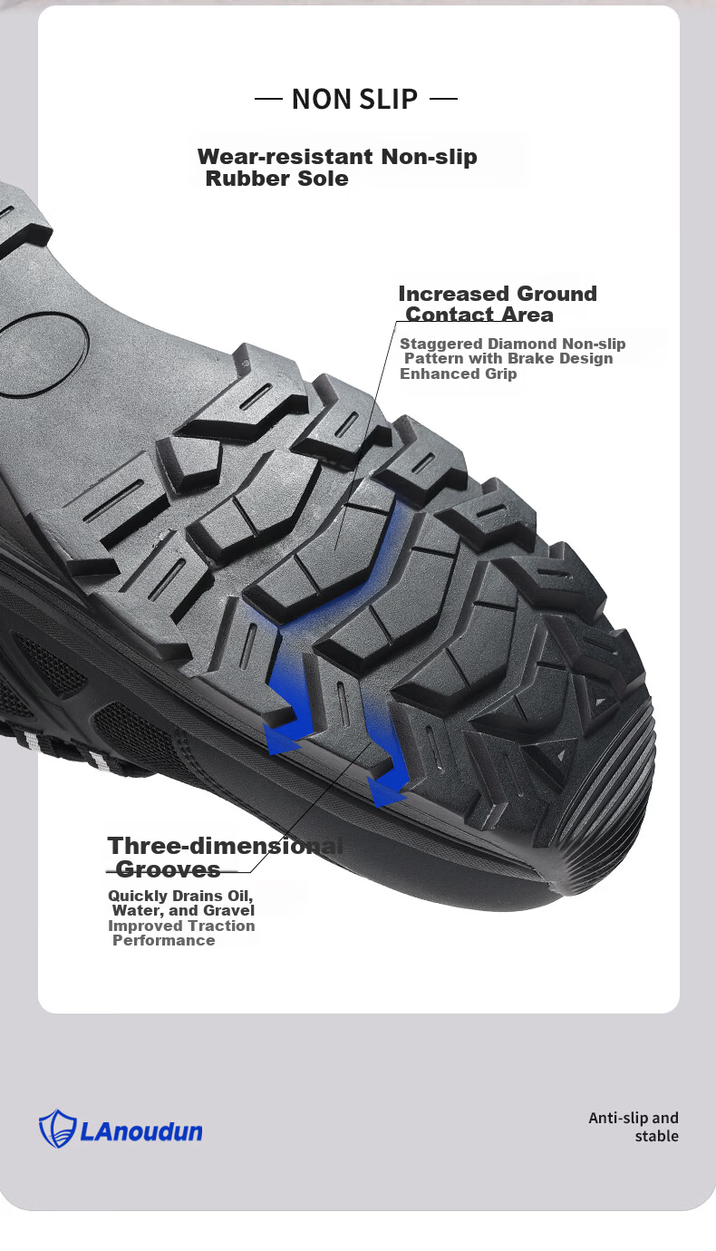 BlueOwl Shield Anti-Static Men's Safety Shoes Summer Breathable Work Shoes Slip-Resistant Anti-Smash Anti-Puncture Safety Shoes D289 Size 40 5